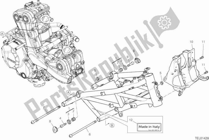 Todas as partes de 022 - Quadro do Ducati Multistrada 950 S Touring 2020